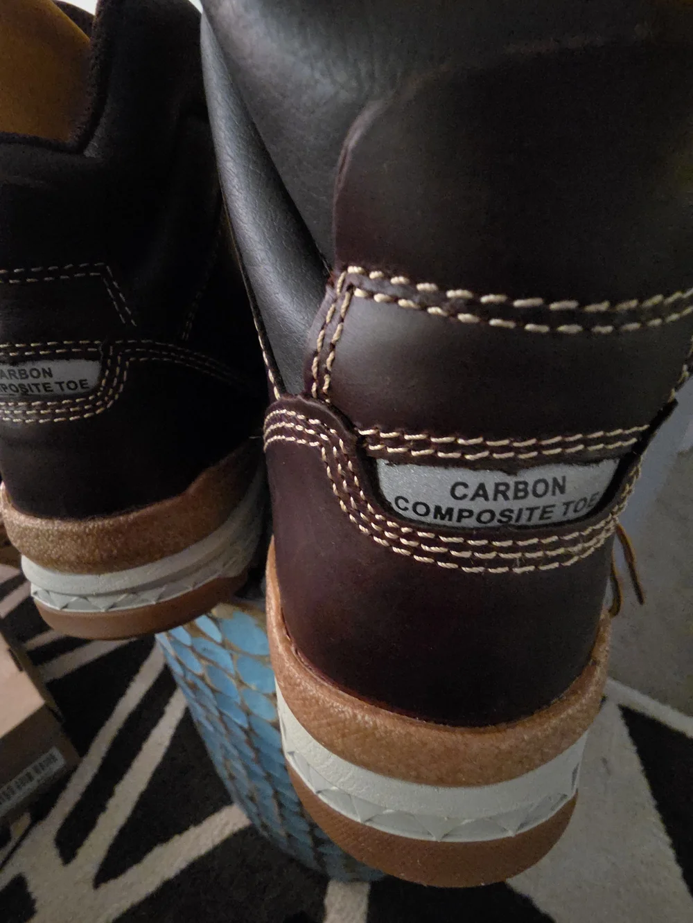 Cat Men’s Brown Leather Work Boots - Lace-Up Moc Toe
